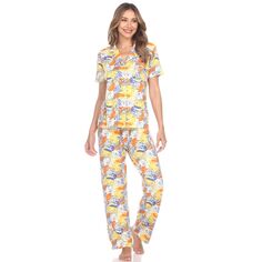 Женский пижамный комплект с тропическим принтом WM Fashion