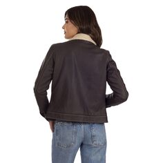 Женская куртка Wrangler из искусственной кожи на подкладке из шерпы Wrangler, коричневый