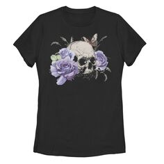 Детская футболка с цветочным рисунком черепа и бабочки Unbranded