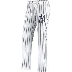 Женские спортивные белые брюки для сна New York Yankees Vigor в тонкую полоску Concepts Unbranded