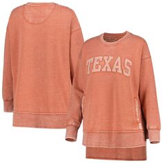 Женский свитшот Pressbox Texas Orange Texas Longhorns Marniville Vintage Wash Pullover Unbranded