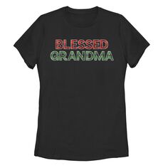 Детская клетчатая футболка с типографским рисунком «Рождественская благословенная бабушка» Unbranded