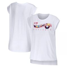 Женская одежда от Erin Andrews Белая футболка Washington Capitals Greeting From Muscle Unbranded