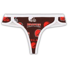 Женские спортивные стринги Concepts Sport коричневого/белого цвета Cleveland Browns Breakthrough Unbranded