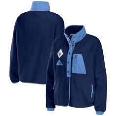 Женская одежда от Erin Andrews Темно-синяя куртка Tennessee Titans с застежкой на пуговицы из флиса реглан Unbranded