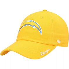 Женская регулируемая кепка с логотипом ’47 Gold Los Angeles Chargers Miata Clean Up Secondary Logo Unbranded