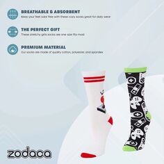 Носки Zodaca для девочек «Любители видеоигр», забавный подарочный набор (один размер, 2 пары) Zodaca