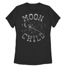 Детская футболка Moon Child с надписью Galactic, черный Unbranded
