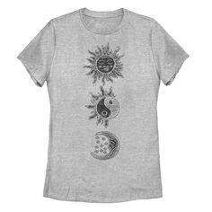 Детская футболка Sun Moon с гравюрой на дереве и галактическим рисунком Unbranded