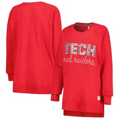 Женский пуловер реглан с животным принтом Pressbox Red Texas Tech Red Raiders Steamboat, толстовка с капюшоном Unbranded