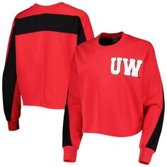 Женский пуловер Gameday Couture Red Wisconsin Badgers Back To Reality с цветными блоками, толстовка Unbranded