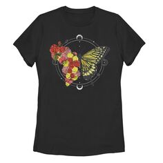 Модная футболка с цветочным принтом и бабочкой для юниоров Unbranded