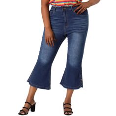 Женские джинсы больших размеров, узкие леггинсы, джинсовые брюки с боковыми разрезами на пуговицах Agnes Orinda