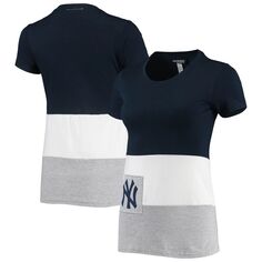 Женская темно-синяя приталенная футболка Refried Apparel New York Yankees Unbranded