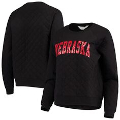 Женский черный стеганый пуловер с реглан Nebraska Huskers Unbranded
