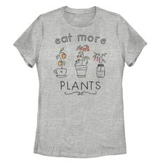 Футболка с рисунком Eat More Plants для юниоров Unbranded