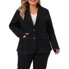 Женская рабочая одежда больших размеров, модный джинсовый пиджак-бомбер Agnes Orinda, черный