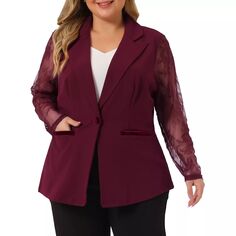 Женский блейзер больших размеров, рабочая куртка, блейзеры с кружевными передними лацканами и куртками, куртки Agnes Orinda, черный
