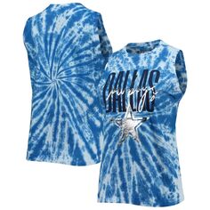 Женская майка свободного кроя из джерси Lauren James Royal Dallas Cowboys Tie-Dye Unbranded