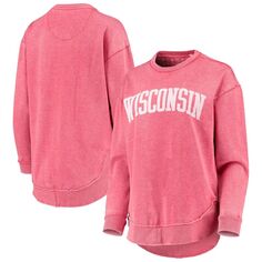 Женский свитшот Pressbox Red Wisconsin Badgers Vintage Wash Pullover Unbranded