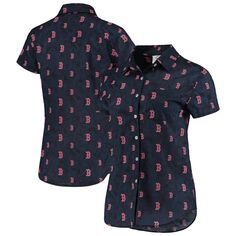 Женская рубашка на пуговицах с цветочным принтом FOCO Boston Red Sox Unbranded