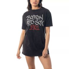 Женское черное платье-футболка The Wild Collective Boston Red Sox Unbranded