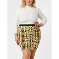 Женская мини-юбка-карандаш длиной выше колена с леопардовым принтом и эластичной резинкой на талии Agnes Orinda