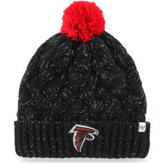 Женская вязаная шапка с манжетами и помпоном с логотипом Atlanta Falcons &apos;47 Atlanta Falcons Fiona Unbranded
