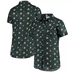 Женская рубашка на пуговицах с цветочным принтом FOCO Green Oakland Athletics Unbranded