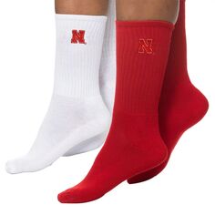 Женские носки ZooZatz Scarlet/White Nebraska Huskers, 2 пары четвертьдлинных носков Unbranded