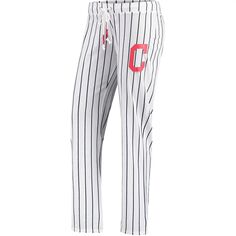 Женские спортивные белые брюки для сна Cleveland Indians Vigor в тонкую полоску Unbranded
