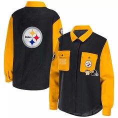 Женская одежда Erin Andrews Черная куртка-рубашка на пуговицах Pittsburgh Steelers Unbranded