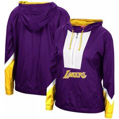 Женская ветровка с половиной молнии Mitchell &amp; Ness Purple Los Angeles Lakers 2.0 с капюшоном Unbranded