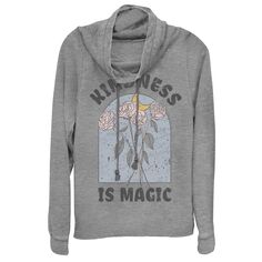 Пуловер с цветочным принтом и воротником-хомутом для юниоров &quot;Kindness Is Magic&quot; Unbranded