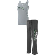 Женский спортивный комплект с принтом «серый/серый/угольный» Milwaukee Bucks размера плюс, майка и брюки, комплект для сна Unbranded