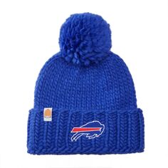 Женская вязаная шапка с манжетами и помпоном с логотипом Royal Buffalo Bills Team Sh*t That I Knit Unbranded