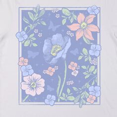 Детская футболка с рисунком в ботанической цветочной рамке Unbranded