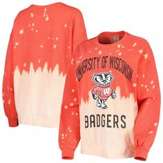Женский пуловер с выцветшим рисунком Gameday Couture Red Wisconsin Badgers Twice As Nice Unbranded