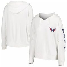 Женская футболка Concepts Sport White Washington Capitals Accord Hacci с капюшоном и длинными рукавами Unbranded