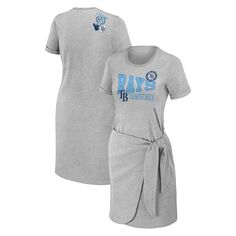 Женская одежда Erin Andrews Платье-футболка с завязками Heather Grey Tampa Bay Rays Unbranded