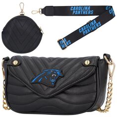 Женская сумка Cuce Carolina Panthers из веганской кожи с ремешком Unbranded