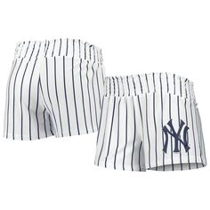 Женские спортивные белые шорты для сна в тонкую полоску New York Yankees Reel Unbranded