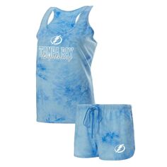 Женский спортивный костюм синего цвета Tampa Bay Lightning Billboard, топ на бретелях и шорты, комплект для сна Unbranded