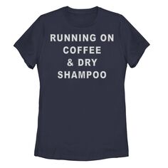Футболка с рисунком для юниоров «Running On Coffee &amp; Dry Shampoo» Unbranded