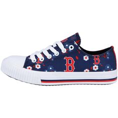 Женские парусиновые туфли FOCO Navy Boston Red Sox с цветочным узором Unbranded