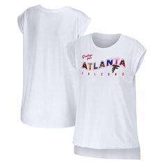 Женская одежда от Erin Andrews Белая футболка с надписью Atlanta Falcons Greeting From Muscle Unbranded