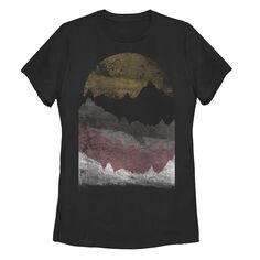 Детская винтажная футболка с рисунком заката над горами и рисунком Unbranded