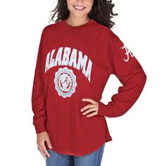 Женский топ оверсайз с длинными рукавами Pressbox Crimson Alabama Crimson Tide Edith Unbranded