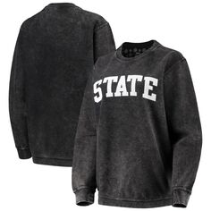 Женский свитшот Pressbox, черный, Michigan State Spartans, удобный шнур в винтажном стиле, базовый пуловер с аркой Unbranded