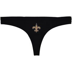 Женские спортивные черные стринги с однотонным логотипом New Orleans Saints Concepts Unbranded